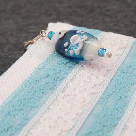 Set of 2 Blue Lace Stripe Zippered Clutch Makeup Bag Travel Kit NEW with tags - Picture 4 of 7